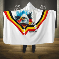 Germany National Football Hooded Blanket Deutschland Eagle Watercolor Splash Geometric Flag Stripe Pattern Art