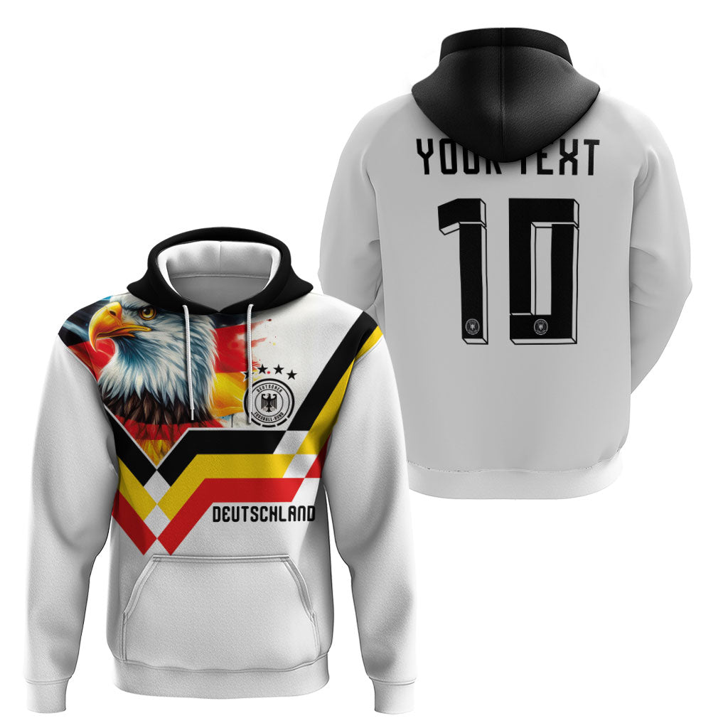 Custom Germany National Football Hoodie Deutschland Eagle Watercolor Splash Geometric Flag Stripe Pattern Art
