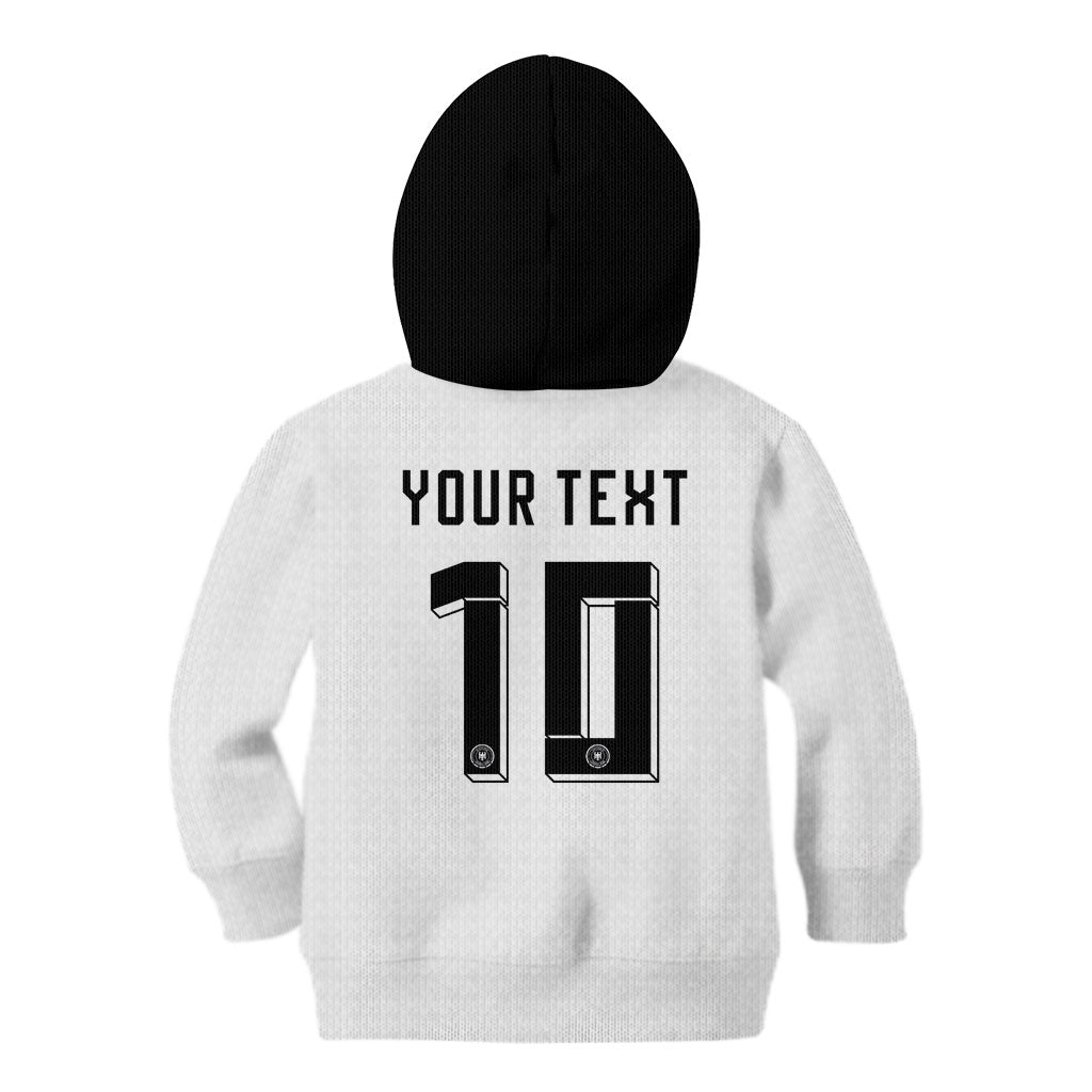 Custom Germany National Football Kid Hoodie Deutschland Eagle Watercolor Splash Geometric Flag Stripe Pattern Art