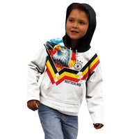 Custom Germany National Football Kid Hoodie Deutschland Eagle Watercolor Splash Geometric Flag Stripe Pattern Art