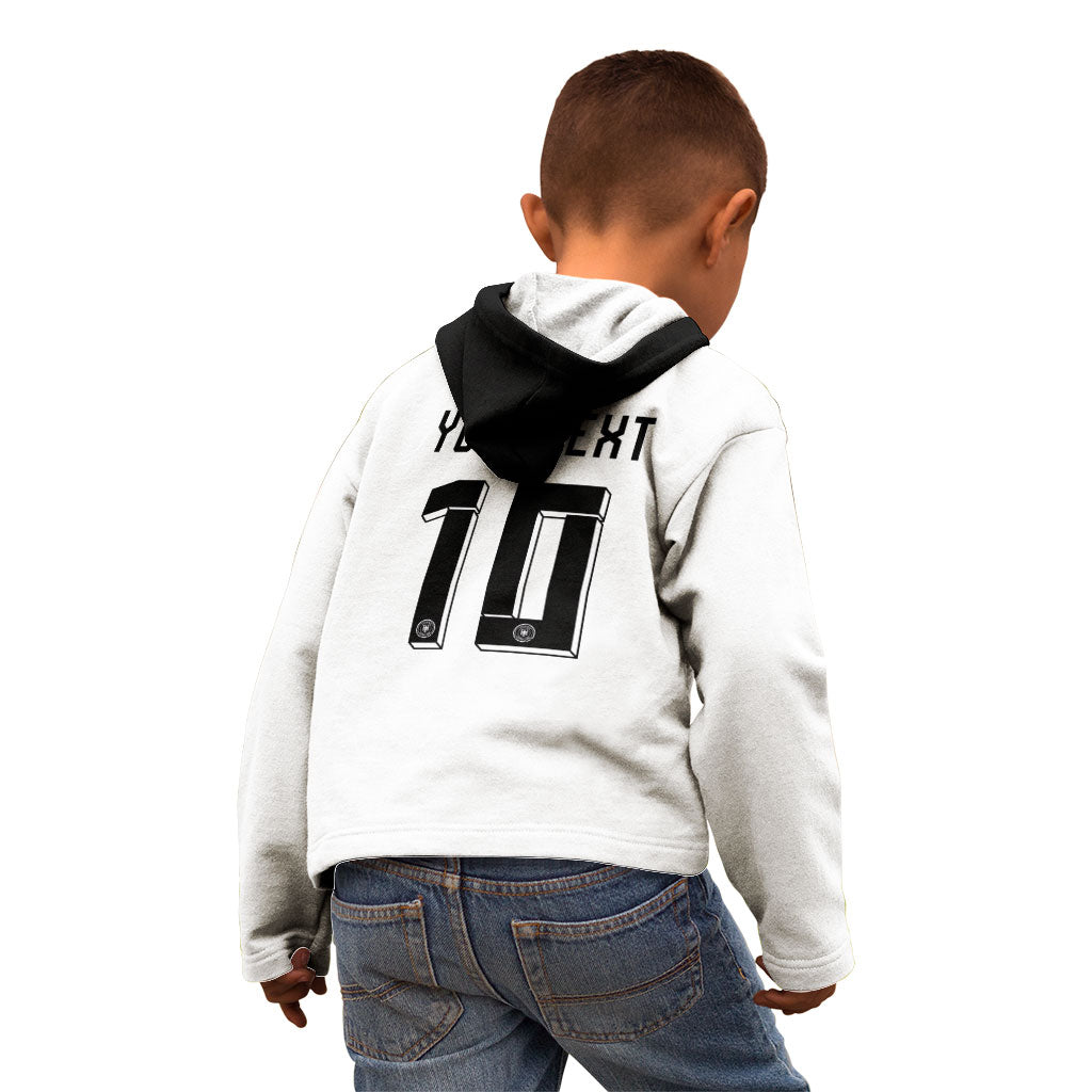 Custom Germany National Football Kid Hoodie Deutschland Eagle Watercolor Splash Geometric Flag Stripe Pattern Art