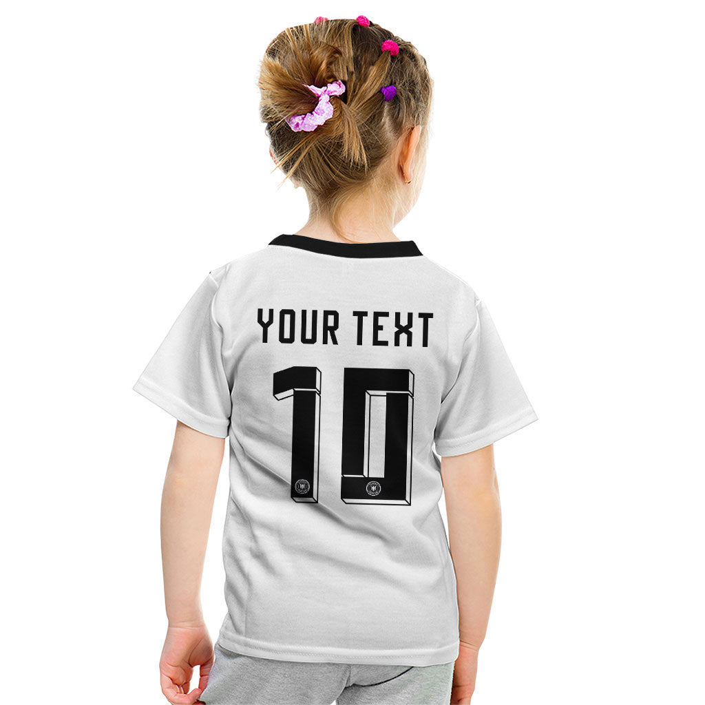 Custom Germany National Football Kid T Shirt Deutschland Eagle Watercolor Splash Geometric Flag Stripe Pattern Art