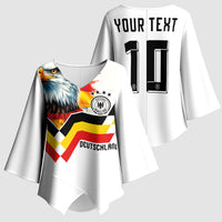 Custom Germany National Football Kimono Sleeve Blouse Deutschland Eagle Watercolor Splash Geometric Flag Stripe Pattern Art
