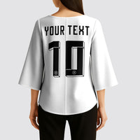 Custom Germany National Football Kimono Sleeve Blouse Deutschland Eagle Watercolor Splash Geometric Flag Stripe Pattern Art