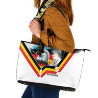 Germany National Football Leather Tote Bag Deutschland Eagle Watercolor Splash Geometric Flag Stripe Pattern Art
