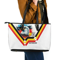 Germany National Football Leather Tote Bag Deutschland Eagle Watercolor Splash Geometric Flag Stripe Pattern Art