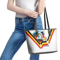 Germany National Football Leather Tote Bag Deutschland Eagle Watercolor Splash Geometric Flag Stripe Pattern Art