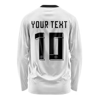 Custom Germany National Football Long Sleeve Shirt Deutschland Eagle Watercolor Splash Geometric Flag Stripe Pattern Art