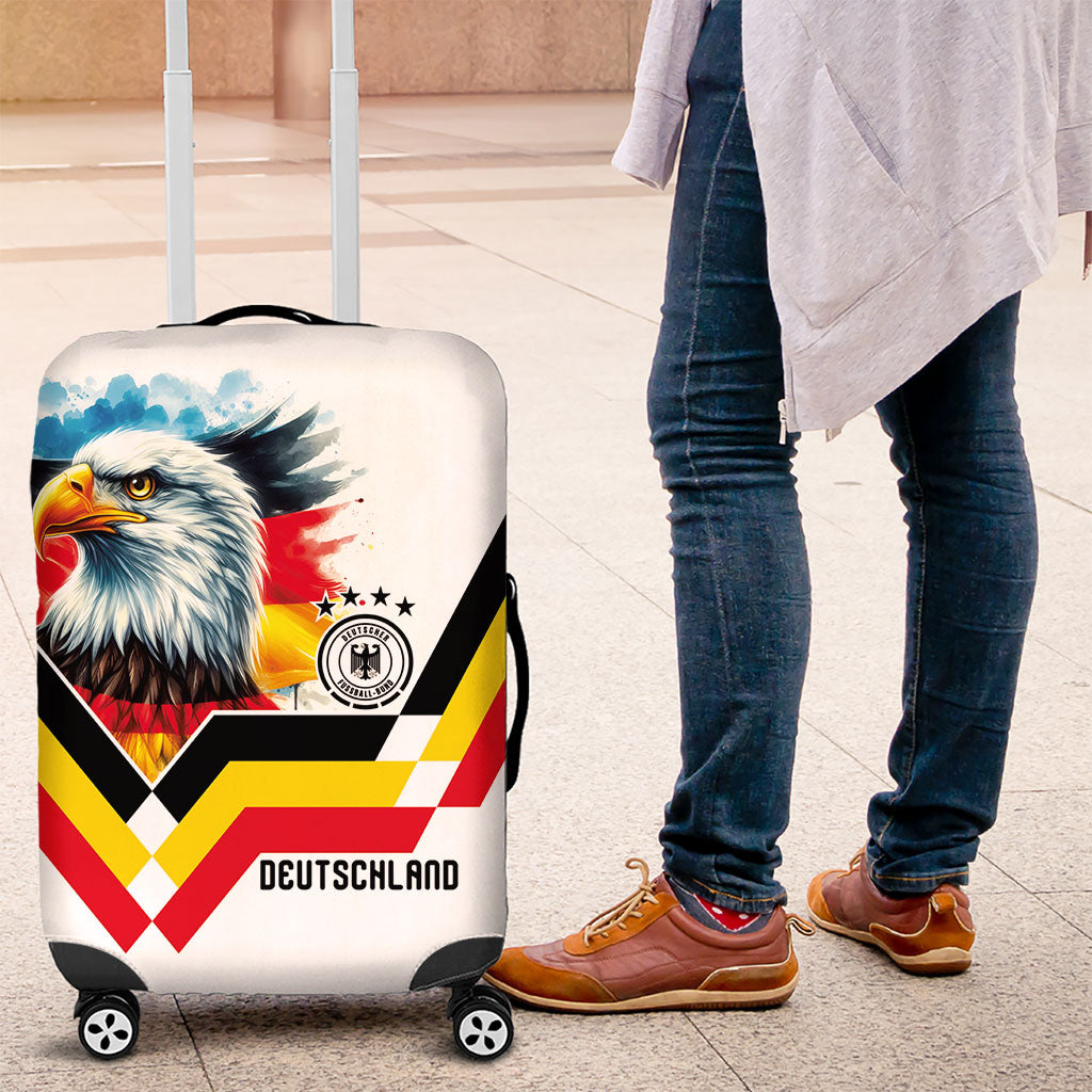Germany National Football Luggage Cover Deutschland Eagle Watercolor Splash Geometric Flag Stripe Pattern Art