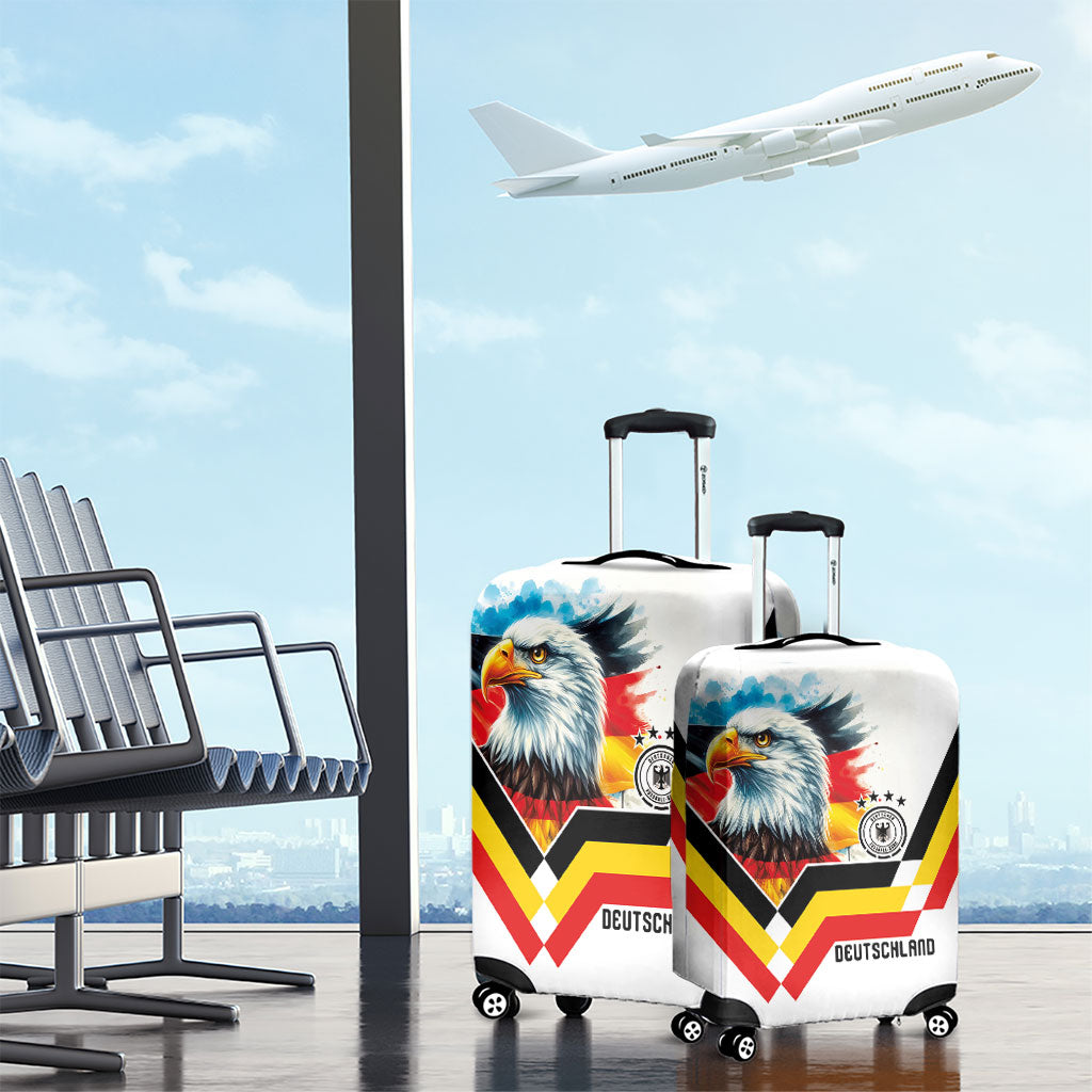 Germany National Football Luggage Cover Deutschland Eagle Watercolor Splash Geometric Flag Stripe Pattern Art