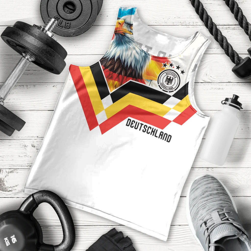 Custom Germany National Football Men Tank Top Deutschland Eagle Watercolor Splash Geometric Flag Stripe Pattern Art