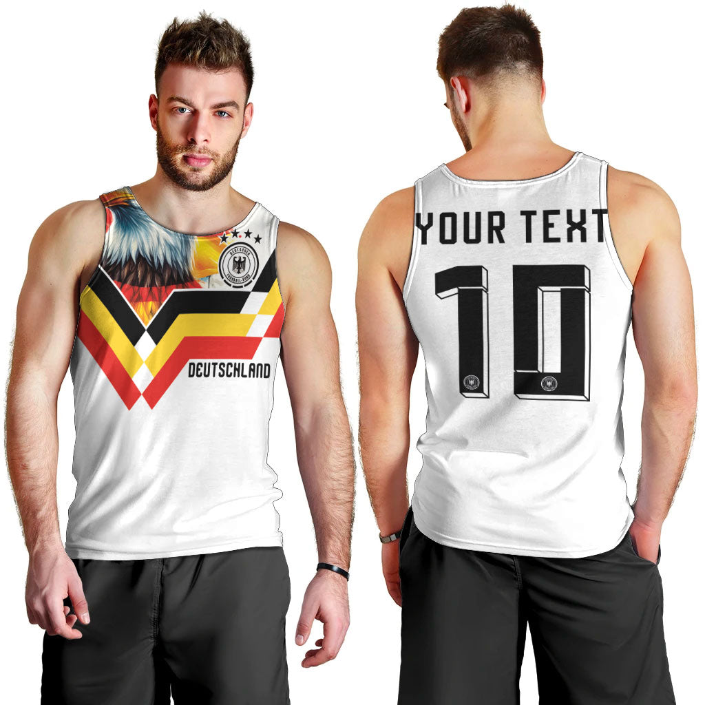 Custom Germany National Football Men Tank Top Deutschland Eagle Watercolor Splash Geometric Flag Stripe Pattern Art