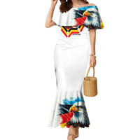 Custom Germany National Football Mermaid Dress Deutschland Eagle Watercolor Splash Geometric Flag Stripe Pattern Art