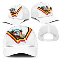 Germany National Football Mesh Trucker Cap Deutschland Eagle Watercolor Splash Geometric Flag Stripe Pattern Art