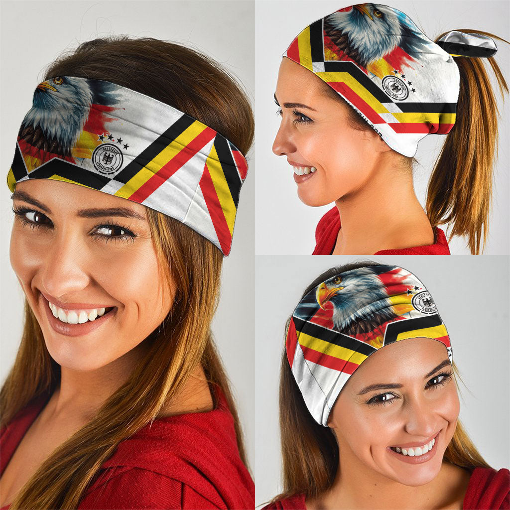Germany National Football Neck Gaiter Deutschland Eagle Watercolor Splash Geometric Flag Stripe Pattern Art