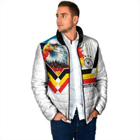 Custom Germany National Football Padded Jacket Deutschland Eagle Watercolor Splash Geometric Flag Stripe Pattern Art