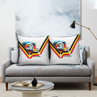 Germany National Football Pillow Cover Deutschland Eagle Watercolor Splash Geometric Flag Stripe Pattern Art