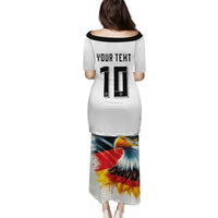 Custom Germany National Football Puletasi Deutschland Eagle Watercolor Splash Geometric Flag Stripe Pattern Art