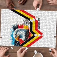 Germany National Football Puzzle Deutschland Eagle Watercolor Splash Geometric Flag Stripe Pattern Art