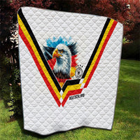 Germany National Football Quilt Deutschland Eagle Watercolor Splash Geometric Flag Stripe Pattern Art