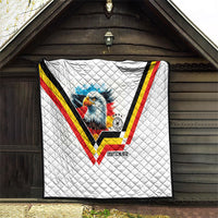 Germany National Football Quilt Deutschland Eagle Watercolor Splash Geometric Flag Stripe Pattern Art