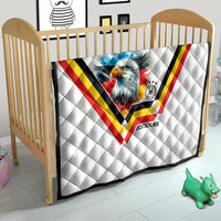 Germany National Football Quilt Deutschland Eagle Watercolor Splash Geometric Flag Stripe Pattern Art