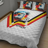 Germany National Football Quilt Bed Set Deutschland Eagle Watercolor Splash Geometric Flag Stripe Pattern Art