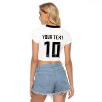 Custom Germany National Football Raglan Cropped T Shirt Deutschland Eagle Watercolor Splash Geometric Flag Stripe Pattern Art