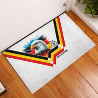 Germany National Football Rubber Doormat Deutschland Eagle Watercolor Splash Geometric Flag Stripe Pattern Art