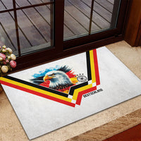 Germany National Football Rubber Doormat Deutschland Eagle Watercolor Splash Geometric Flag Stripe Pattern Art