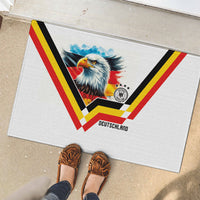 Germany National Football Rubber Doormat Deutschland Eagle Watercolor Splash Geometric Flag Stripe Pattern Art