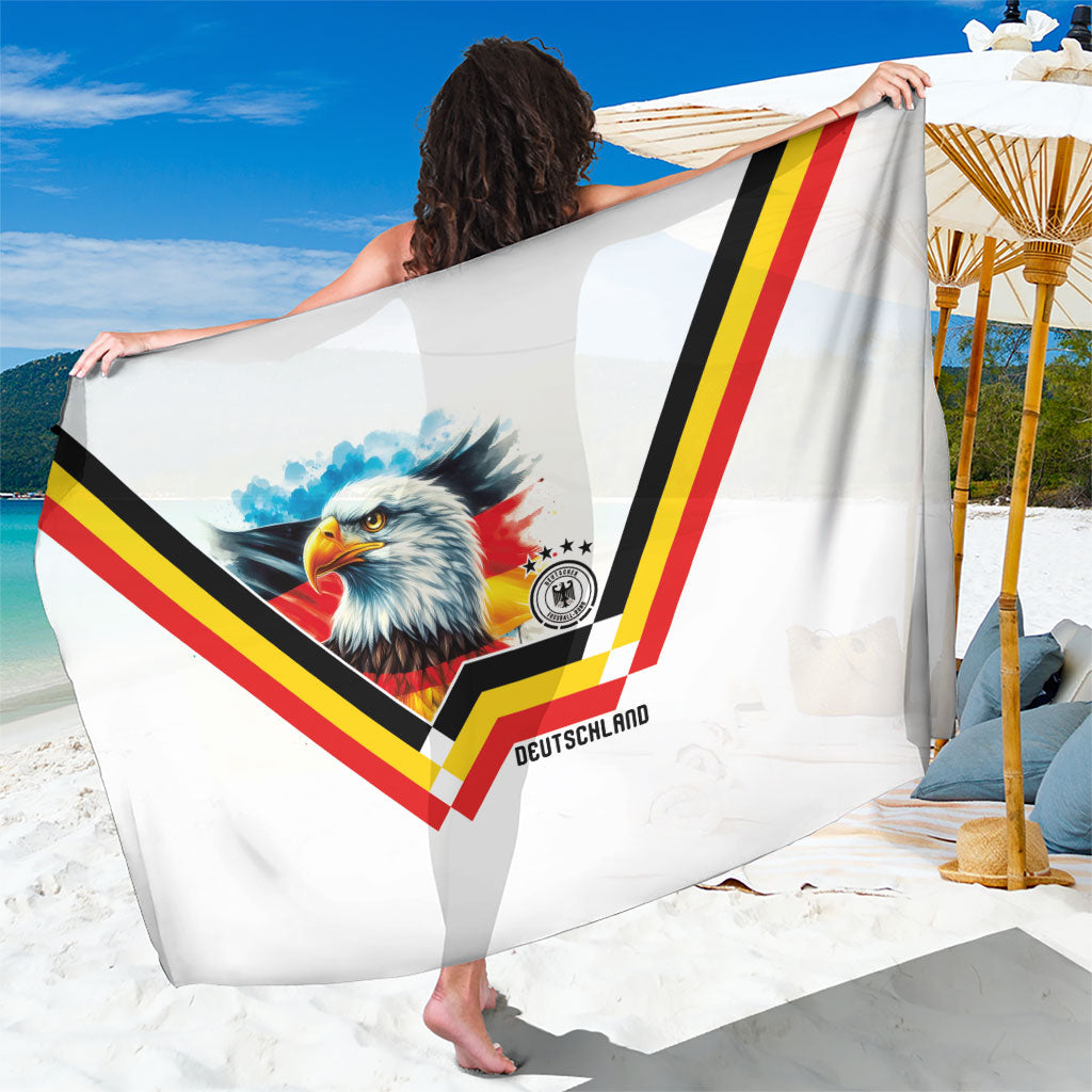 Germany National Football Sarong Deutschland Eagle Watercolor Splash Geometric Flag Stripe Pattern Art