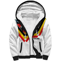Custom Germany National Football Sherpa Hoodie Deutschland Eagle Watercolor Splash Geometric Flag Stripe Pattern Art