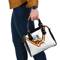 Germany National Football Shoulder Handbag Deutschland Eagle Watercolor Splash Geometric Flag Stripe Pattern Art