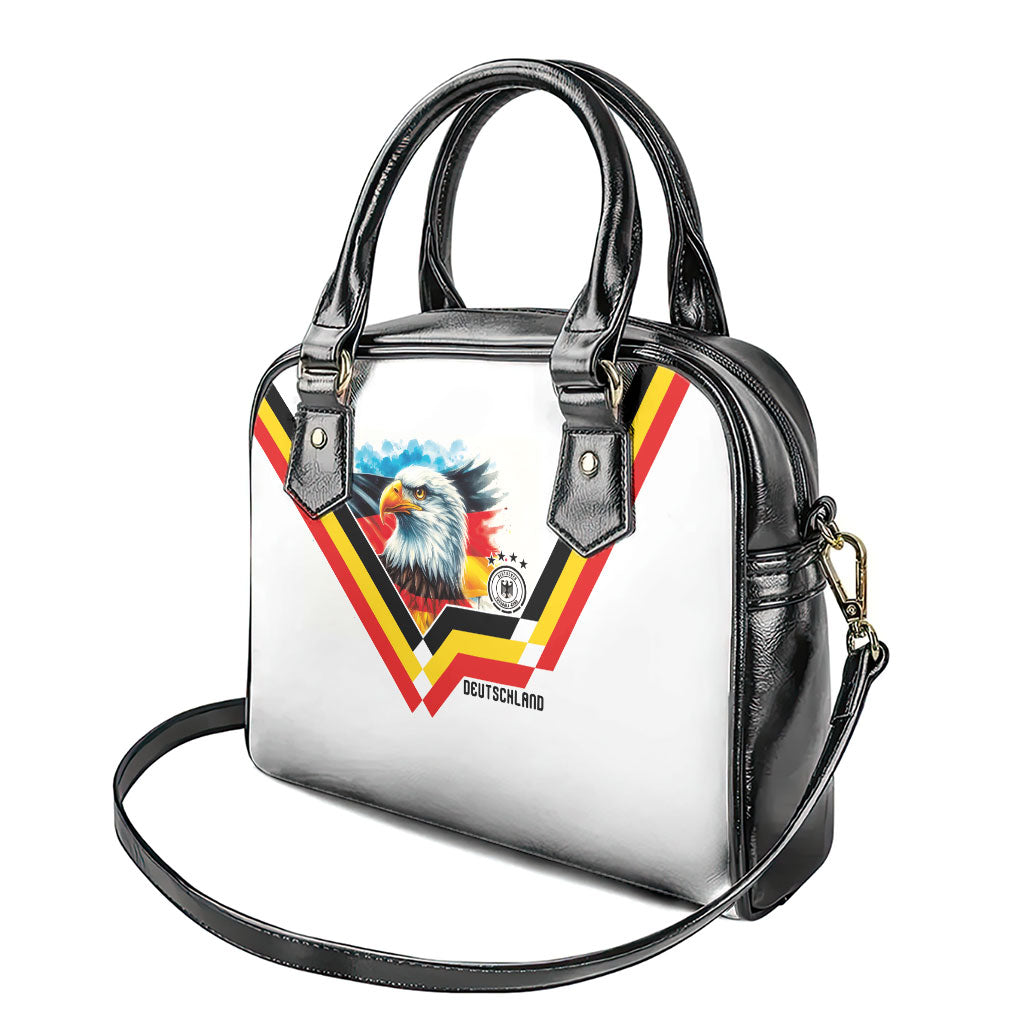 Germany National Football Shoulder Handbag Deutschland Eagle Watercolor Splash Geometric Flag Stripe Pattern Art