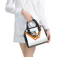 Germany National Football Shoulder Handbag Deutschland Eagle Watercolor Splash Geometric Flag Stripe Pattern Art