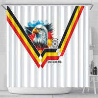Germany National Football Shower Curtain Deutschland Eagle Watercolor Splash Geometric Flag Stripe Pattern Art