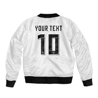 Custom Germany National Football Sleeve Zip Bomber Jacket Deutschland Eagle Watercolor Splash Geometric Flag Stripe Pattern Art