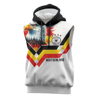 Custom Germany National Football Sleeveless Hoodie Deutschland Eagle Watercolor Splash Geometric Flag Stripe Pattern Art