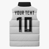 Custom Germany National Football Sleeveless Puffer Jacket Deutschland Eagle Watercolor Splash Geometric Flag Stripe Pattern Art