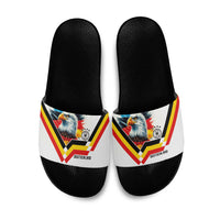 Germany National Football Slide Sandals Deutschland Eagle Watercolor Splash Geometric Flag Stripe Pattern Art