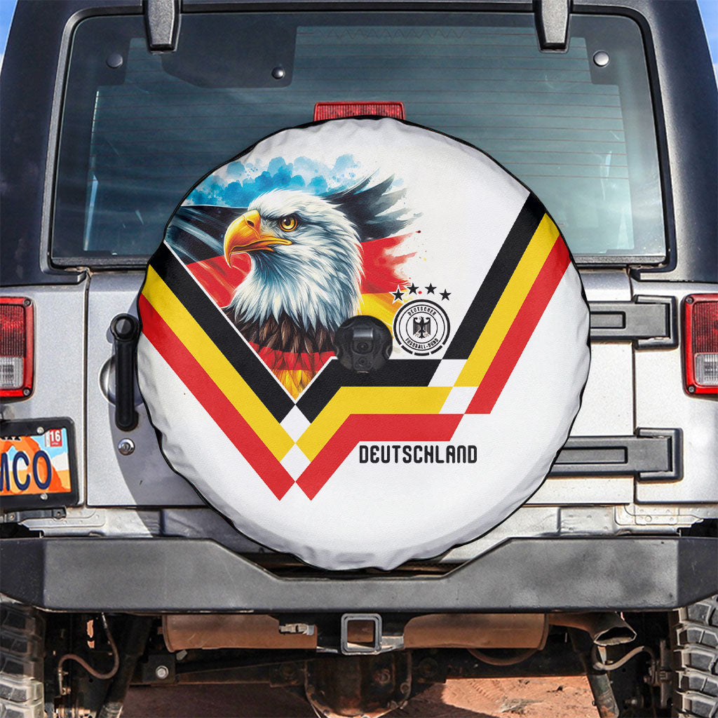 Germany National Football Spare Tire Cover Deutschland Eagle Watercolor Splash Geometric Flag Stripe Pattern Art