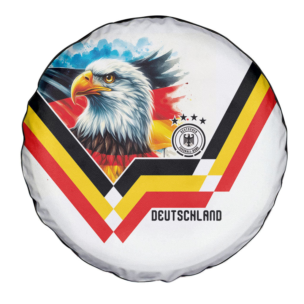 Germany National Football Spare Tire Cover Deutschland Eagle Watercolor Splash Geometric Flag Stripe Pattern Art