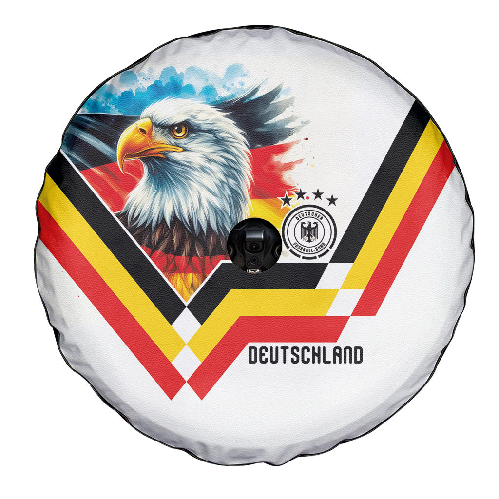 Germany National Football Spare Tire Cover Deutschland Eagle Watercolor Splash Geometric Flag Stripe Pattern Art