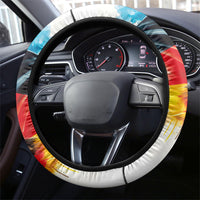 Germany National Football Steering Wheel Cover Deutschland Eagle Watercolor Splash Geometric Flag Stripe Pattern Art