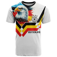 Custom Germany National Football T Shirt Deutschland Eagle Watercolor Splash Geometric Flag Stripe Pattern Art