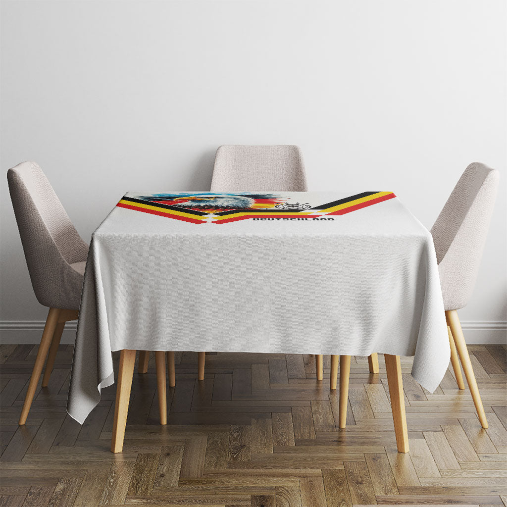 Germany National Football Tablecloth Deutschland Eagle Watercolor Splash Geometric Flag Stripe Pattern Art