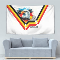 Germany National Football Tapestry Deutschland Eagle Watercolor Splash Geometric Flag Stripe Pattern Art