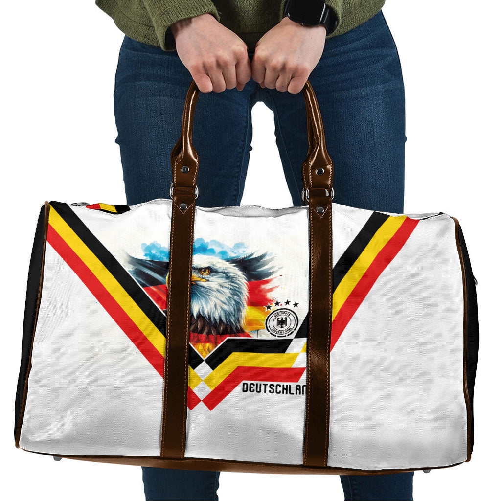 Germany National Football Travel Bag Deutschland Eagle Watercolor Splash Geometric Flag Stripe Pattern Art