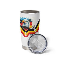 Custom Germany National Football Tumbler Cup Deutschland Eagle Watercolor Splash Geometric Flag Stripe Pattern Art